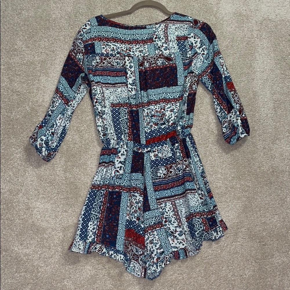 Patchwork Printed Romper - image 2